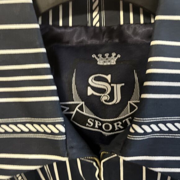 St. John Sport Marie Gray navy Zip Front Jacket Size Med NWT - Picture 8 of 8